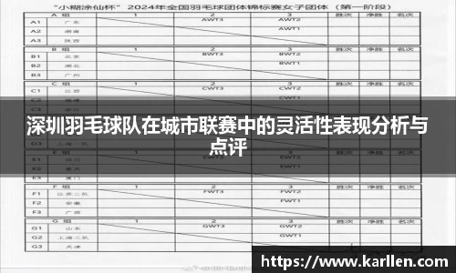 深圳羽毛球队在城市联赛中的灵活性表现分析与点评